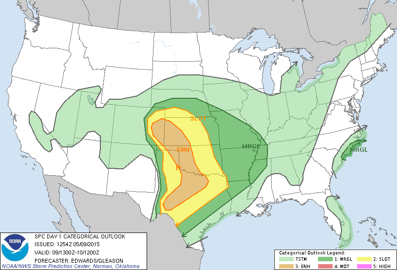 SPC outlook at 0800