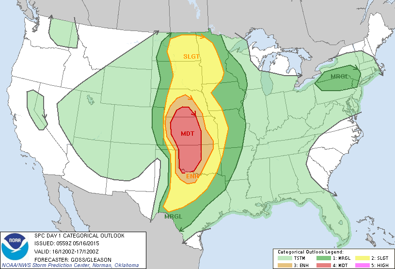 Outlook for today (SPC 1:39 AM)